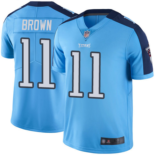 Tennessee Titans Limited Light Blue Men A.J. Brown Jersey NFL Football #11 Rush Vapor Untouchable->los angeles rams->NFL Jersey